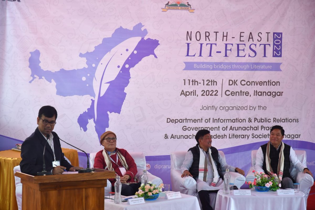 DiproZiro's tweet photo. The 2 days  #NorthEast Literary festival was inugurated by @TakiTage in the presence of @Laisam_Simai Hon'ble Advisor to Minister,IPR at DK Convention Center today.
This is a platform for the young &amp; budding authors of the state to showcase their works.
 @MyGovArunachal https://t.co/J94Zi07BZF