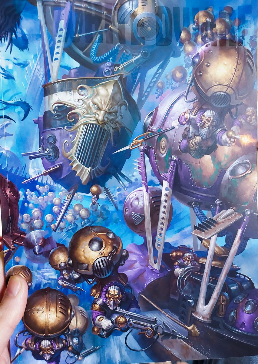 vandalworks's tweet photo. When you find the biddy has hijacked your #whitedwarf @WarComTeam #dementia #fulltimecarer #mother #hobby #magazinethief #letheroff #thatcoverissublime #kharadronoverlords https://t.co/SK7h6tW4A6