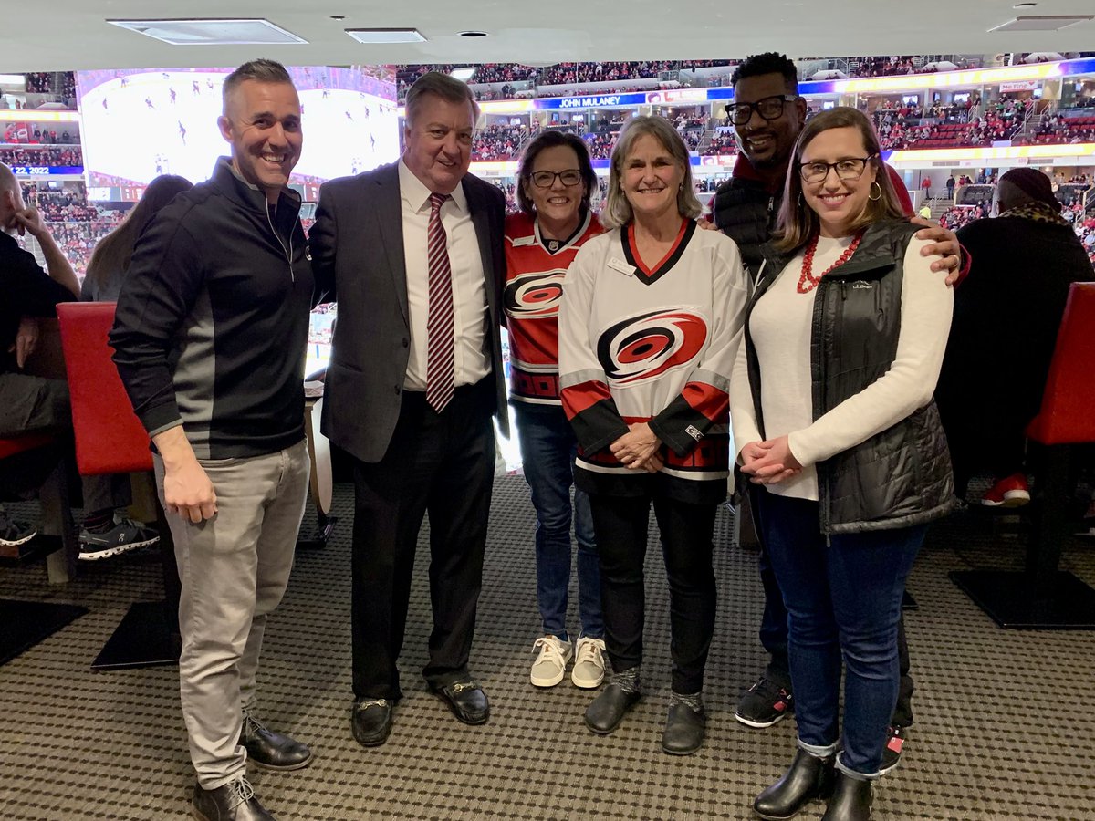 dougwarf's tweet image. Big stick tap to the @canes and Centennial Authority for helping @TFSNC celebrate 85 years of serving Triangle families. We thanked donors &amp;amp; team members, raised 💰 and brought the team to out to a big 3rd period. Big win for all. 👏