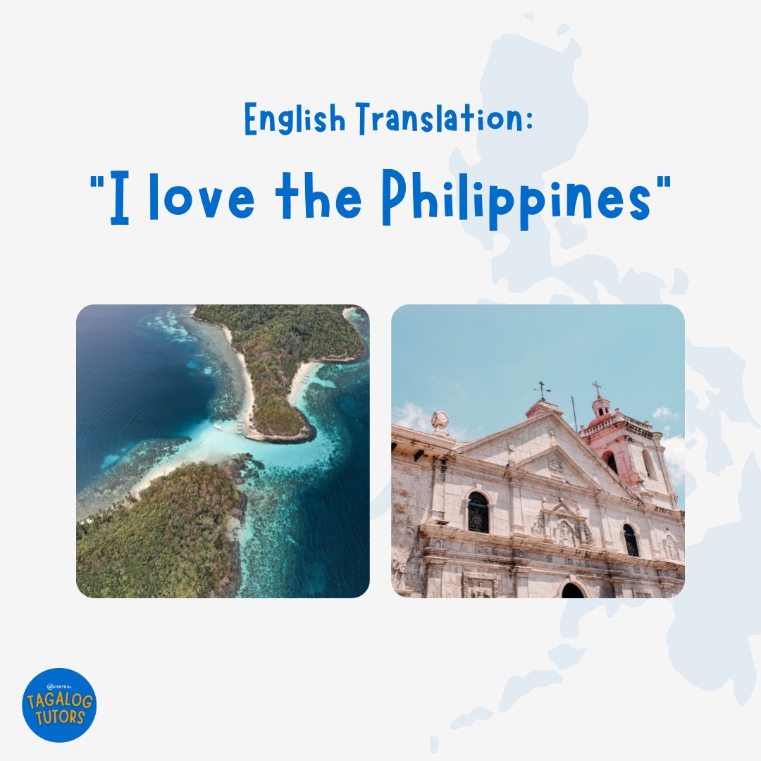 TutorsTagalog's tweet photo. Welcome to day 1 of your 365 Days of Tagalog Phrases. Youβll gonna learn from us. βMahal ko ang Pilipinasβ in Tagalog, βI love the Philippinesβ in English.This phrase sounds exciting, especially to those who really love to go here to the Philippines.
#TagalogTutors #learntagalog https://t.co/ARtnfm58IK