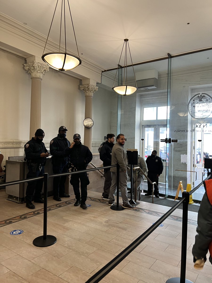 caaav's tweet photo. While a group of us snuck inside, the crowd outside was chanting. The @NYC_Buildings would not let our ppl in. https://t.co/dWtSRrrz6N