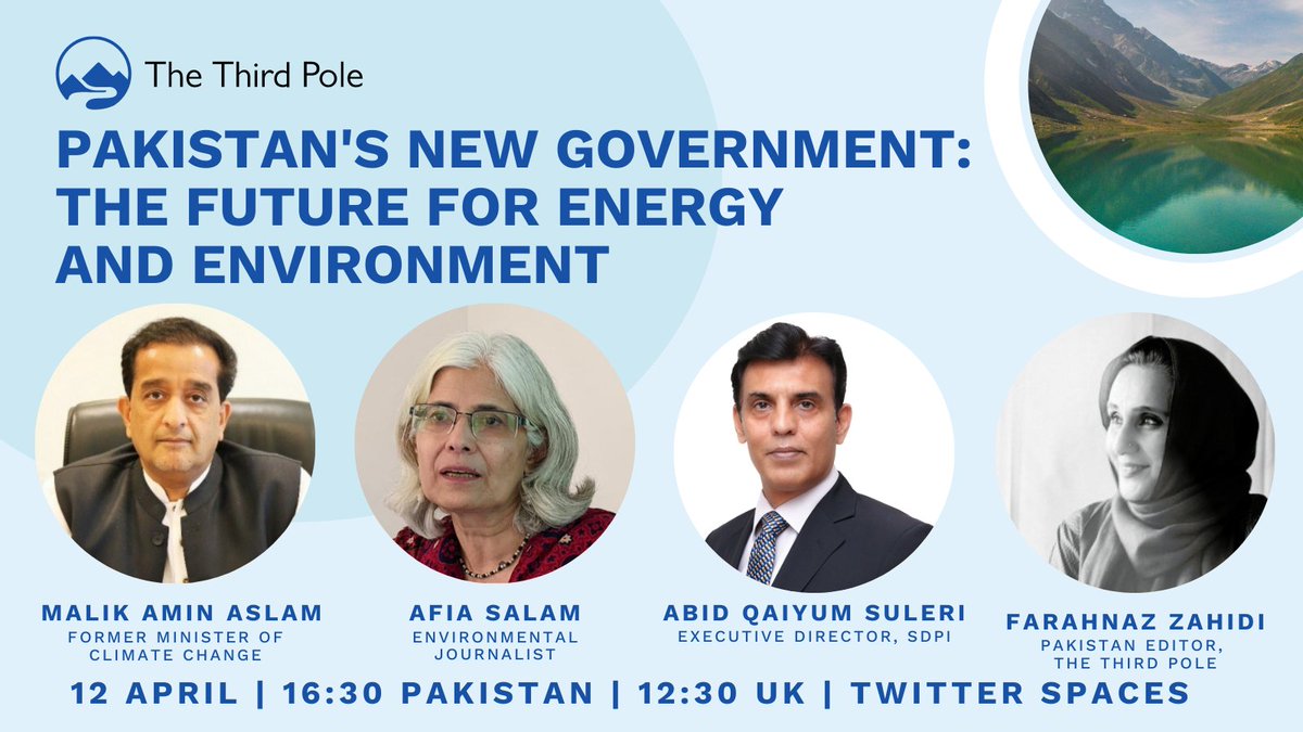 🚨TOMORROW!

Join us on #TwitterSpaces to discuss the future of energy and environment in Pakistan.

Speakers include:
▫️ <a href="/aminattock/">Malik Amin Aslam</a> 
▫️ <a href="/Abidsuleri/">Abid Qaiyum Suleri</a> 
▫️ <a href="/afiasalam/">afia salam</a> 
▫️ <a href="/FarahnazZahidi/">Farahnaz Zahidi Moazzam</a> 
▫️ @OmairTAhmad 

👉Set your reminder: x.com/i/spaces/1DXxy…