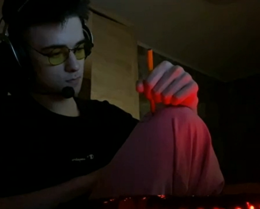 Koma drawing up his secret strats for this game.