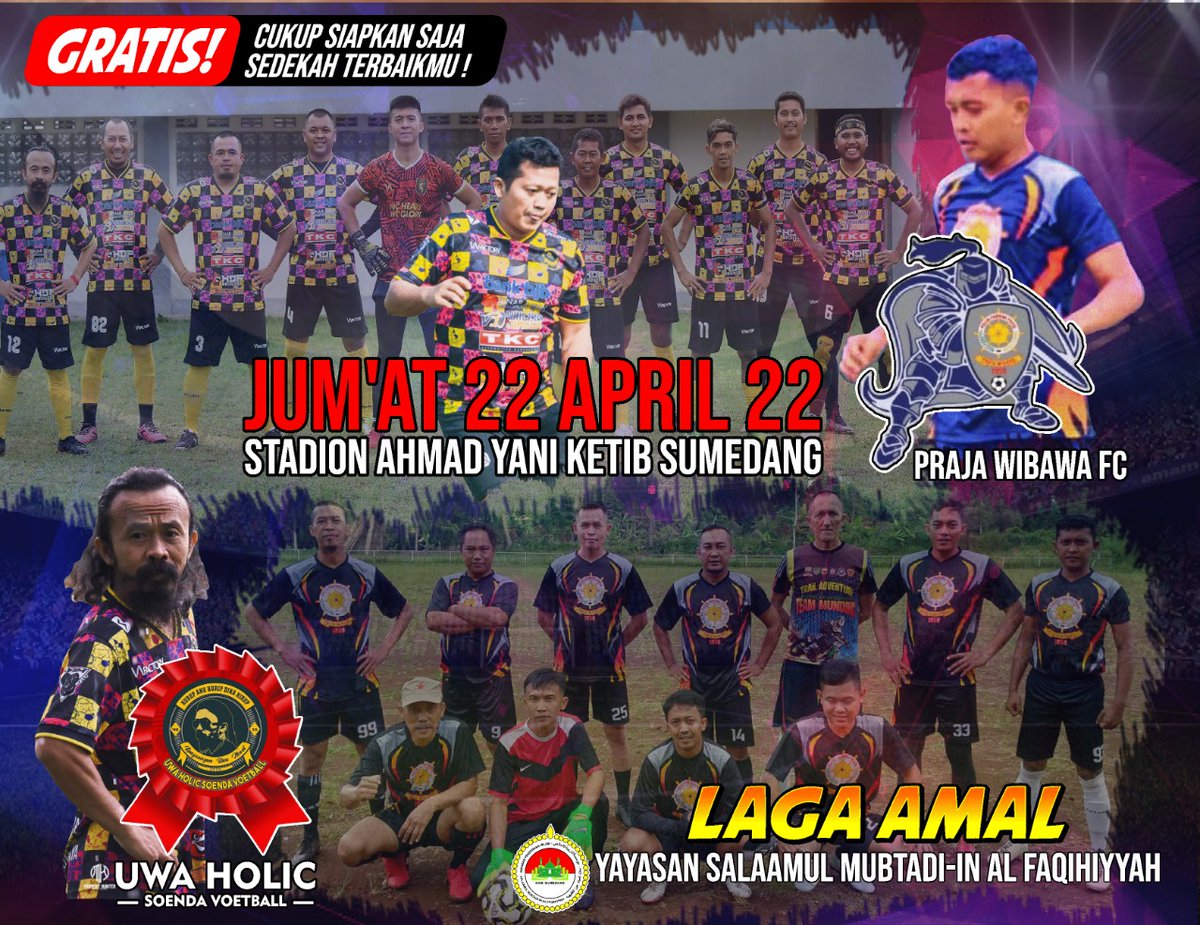 Bismillahirrahmanirrahim, bukan merasa sempurna. Tapi kami masih merasa Manusia. Perkenankan Kami, Uwa Holic Soenda Voetball.