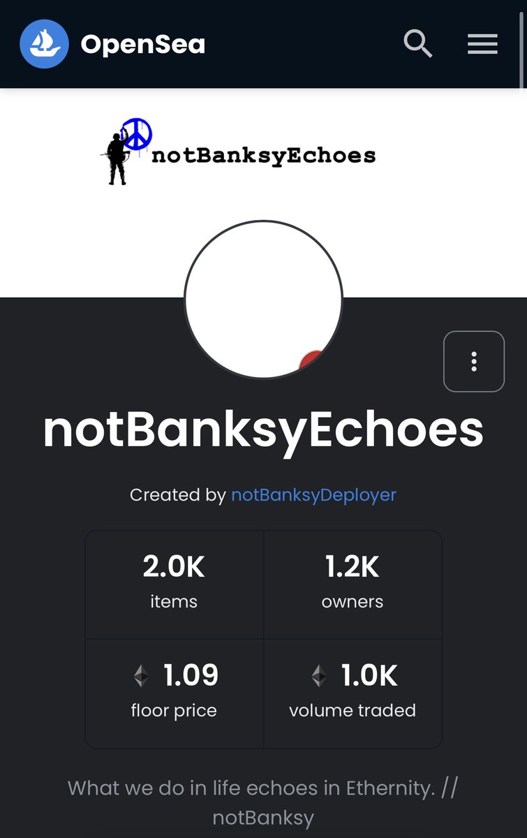 CryptoVonDoom's tweet photo. I’m on this #NotBanksy ride until 200 ETH or 0. https://t.co/DZb63wATPY