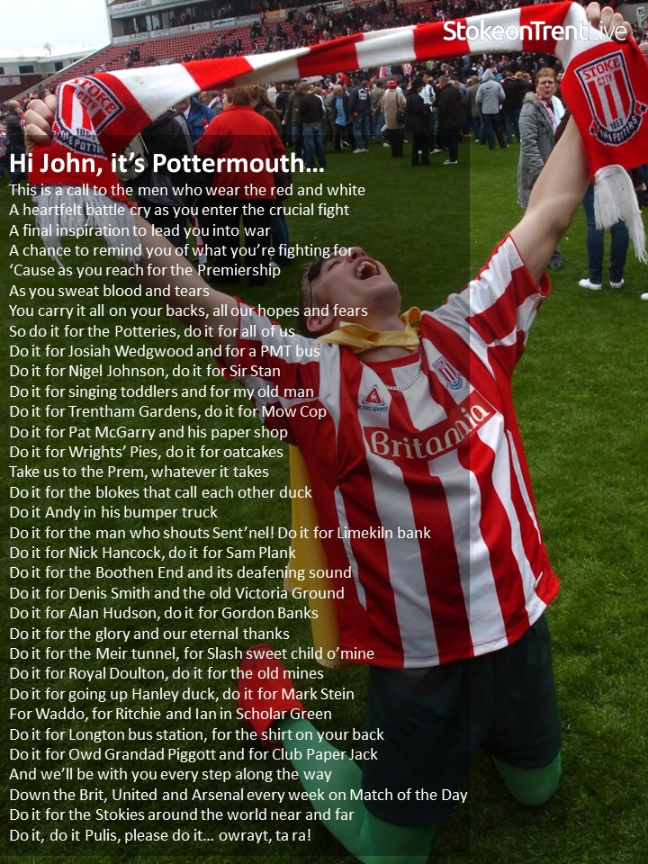 StokeCityLive's tweet image. Pottermouth's battle cry was played on @BBCRadioStoke for the first time on this day in 2008.