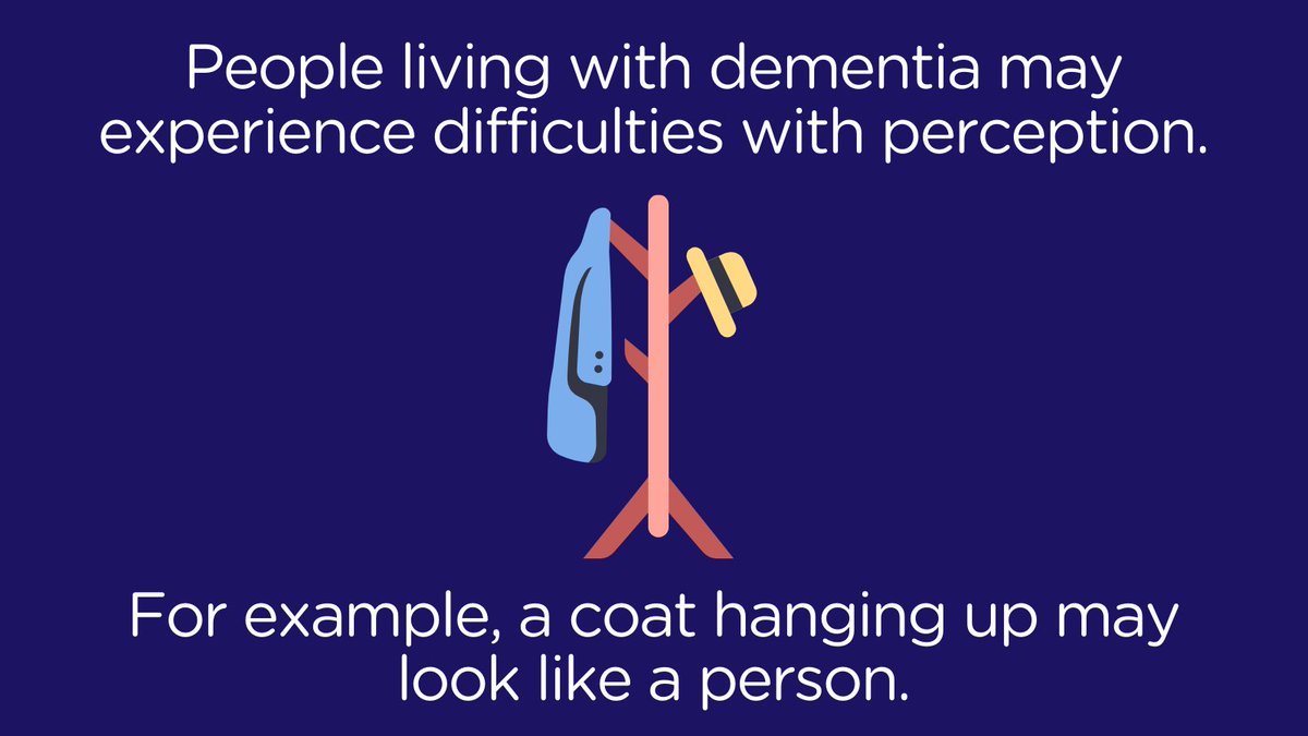 In dementia there is damage to the brain, which can cause a person to experience  changes in how they understand the world around them. 

Read about how dementia can change a person’s perception, and how we can offer support: bit.ly/3joxE1p