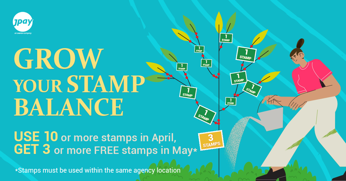 JPay on Twitter "Get 3 FREE Stamps for next month! For every 10 stamps
