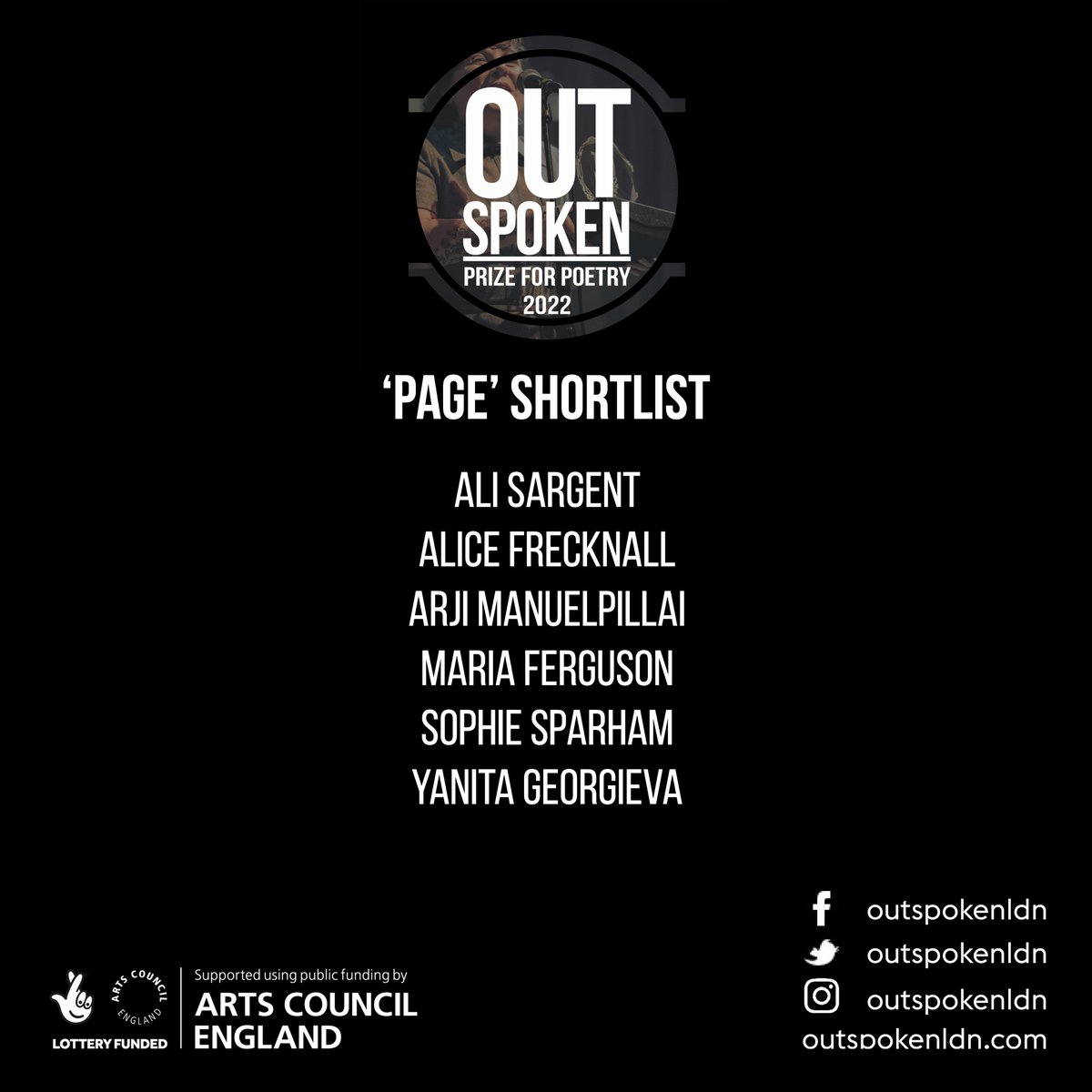 OutSpokenLDN's tweet photo. The Shortlists are in! - https://t.co/RyPl3GhXIB #outspokenldn #purcellsessions https://t.co/sBWyTNVqPC