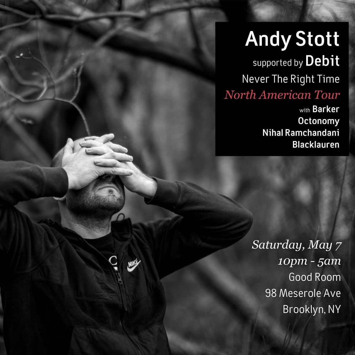 Saturday May 7th ◾️ We are beyond ecstatic to announce the complete lineup for the upcoming New York date of the Never The Right Time tour. Please note that this show has moved venues and will now be happening at Good Room. 

Tickets: bit.ly/0507tickets