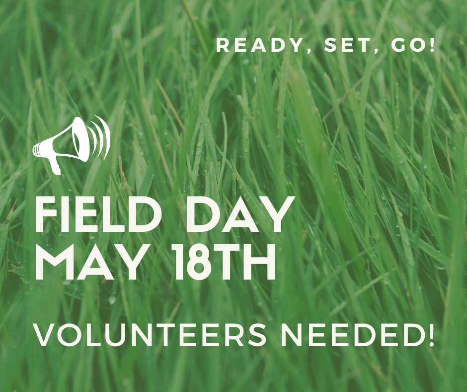 Field Day is coming up and we are looking for volunteers.  Please sign up in the link below.

signupgenius.com/go/10C0A44AAA9…