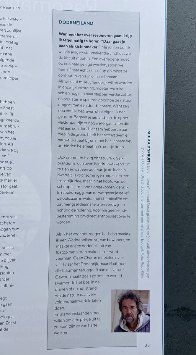 En toen was ik opeens columnist van het brancheblad in de uitvaartzorg. Als je me dat een paar jaar geleden had verteld had ik je niet serieus genomen 😬