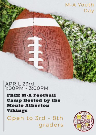 Sign up now!!  M-A Football Youth Day for all grades 8 and below.  Come get some great coaching and support the community.  Click the link below.  Registration is FREE!

qrcc.me/r9shwibX
