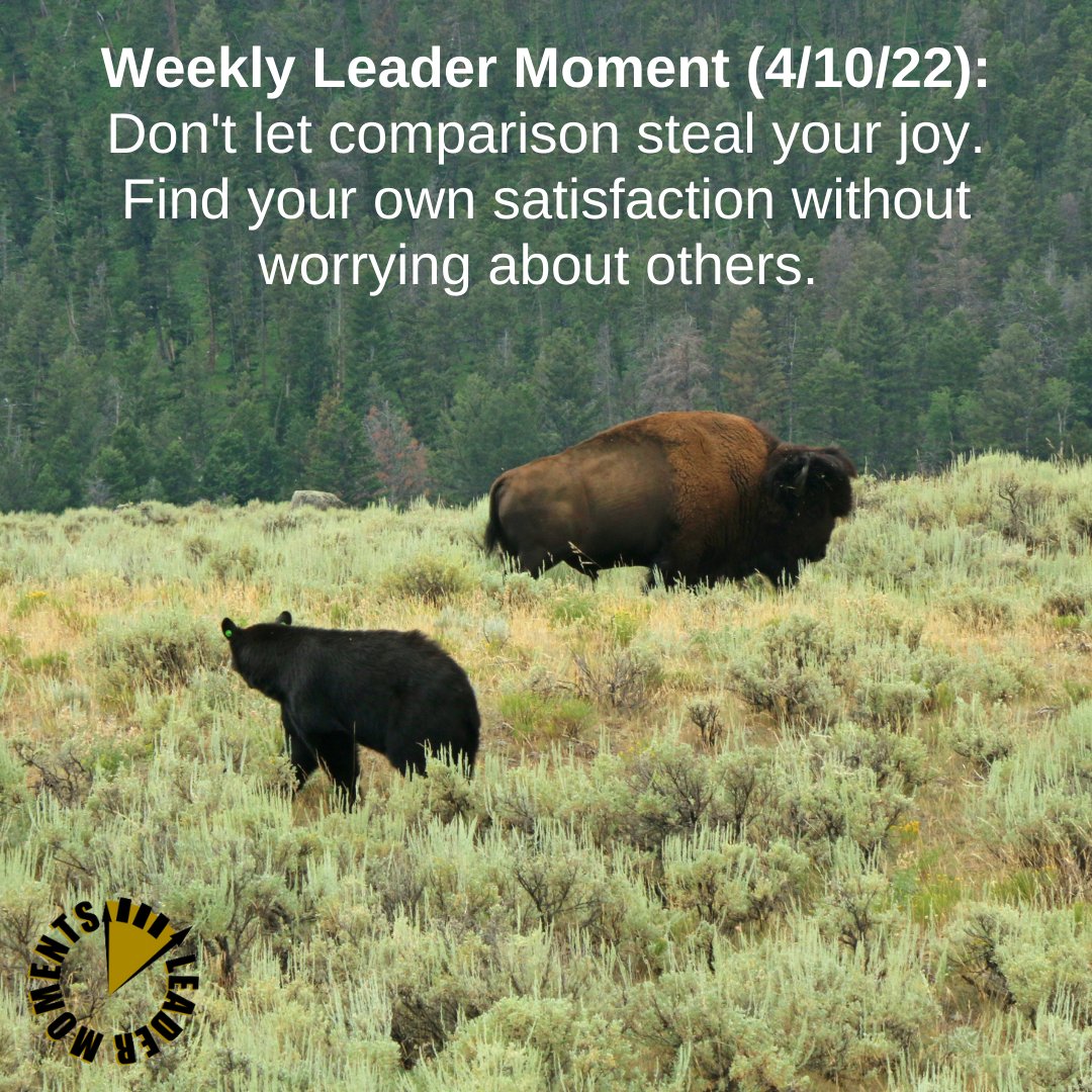 LeaderMoments's tweet photo. Weekly Leader Moment (4/10/22): Too often we see others who are doing, buying, or going places and we allow that to steal our own satisfaction and joy. For more joy and less strife, find contentment in your own wins and relationships.

#leadership #contentment #satisfaction https://t.co/49iBRuVs06
