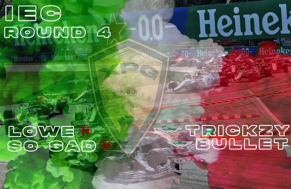 Here we go again in round 4 of <a href="/IECF1game/">IEC</a> in Monza! 🇮🇹

With a late push, could we get into that top 2!👀  

Find out here at 8pm - twitch.tv/XPG_ESPORTS_F1