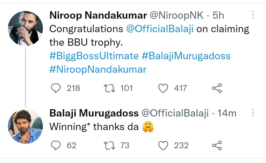 ammu20790379's tweet photo. Asingapatan Paroop nondhakumar...How dare he can say its claiming?? its u #Niroopnandhakumar who claimed 1st runnerup position from #Thamarai using ur management quota...ppls winners are always #Balajimurugadoss and Thamarai akka ❤❤❤.. U were never thr in the picture..😡 https://t.co/OKd0XwyBmw