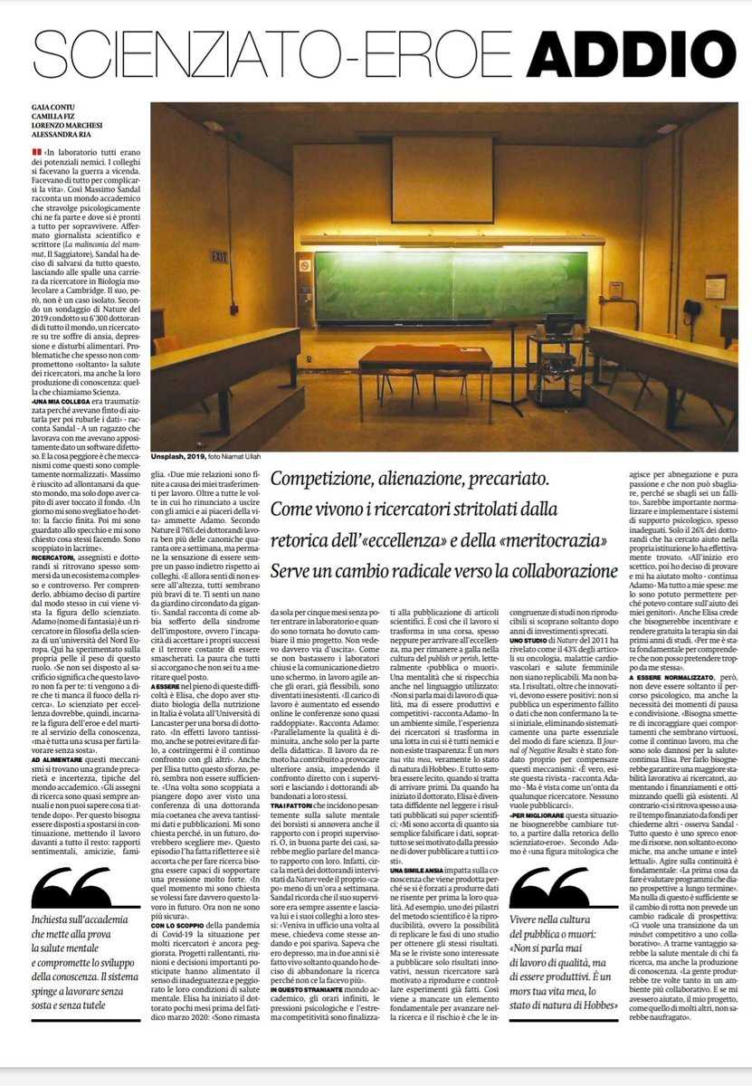 lucagiudici's tweet photo. Sul @ilmanifesto di ieri il racconto di come sia poco realistica la percezione del mondo scientifico, con una toccante testimonianza di @massimosandal
. https://t.co/T8f4YyX1ec