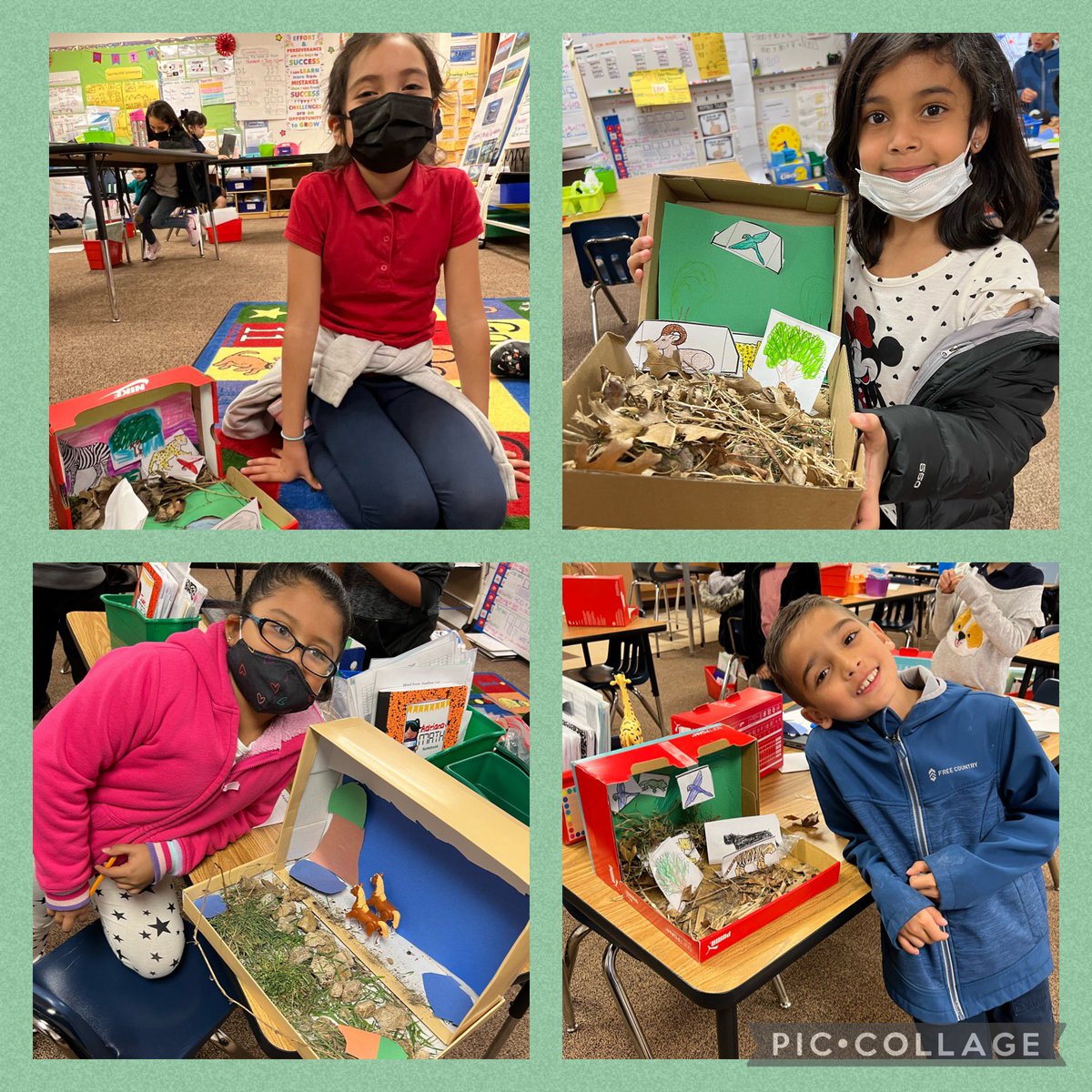 MsMedina2nd's tweet photo. We had so much fun learning about the basic needs of animals by doing and presenting our dioramas! 🦒🦙🐘🦓🦍🐏🐍🐐 https://t.co/2OCfZUTcti