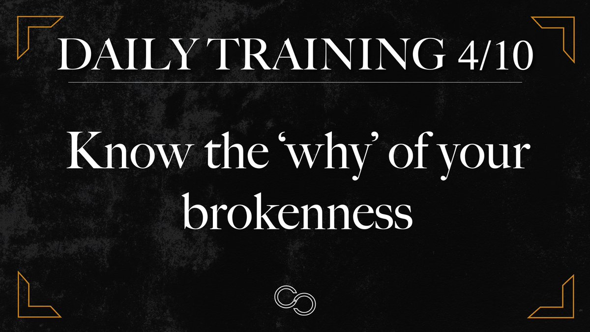 This week’s daily training is to know the why of your brokenness. If you missed yesterday’s message you can find it at yourcalvary.info/livestream