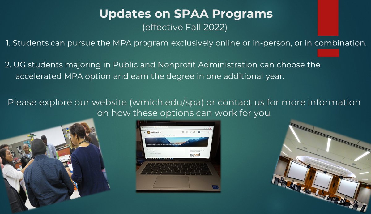 WMUSPAA's tweet image. To view the programs at WMU School of Public Affairs and Administration, go to wmich.edu/spaa/academics