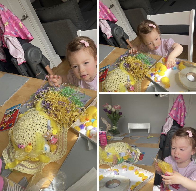 Photos just in, my little Rosie getting ready for tomorrows Easter Bonnet Parade 🎉🎉

Easter party for children 10 years old and under, tickets available now crazyhazy.co.uk/tickets 

Hoppy Easter 🐰🐰🐰