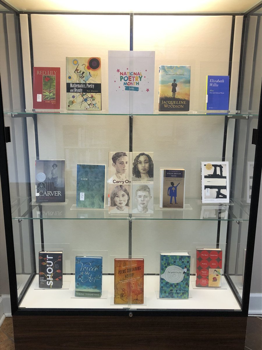 LMULibraries's tweet photo. Check out our display for April all about National Poetry Month! #CVLLibrary #LMU https://t.co/IIqsvGDjaC