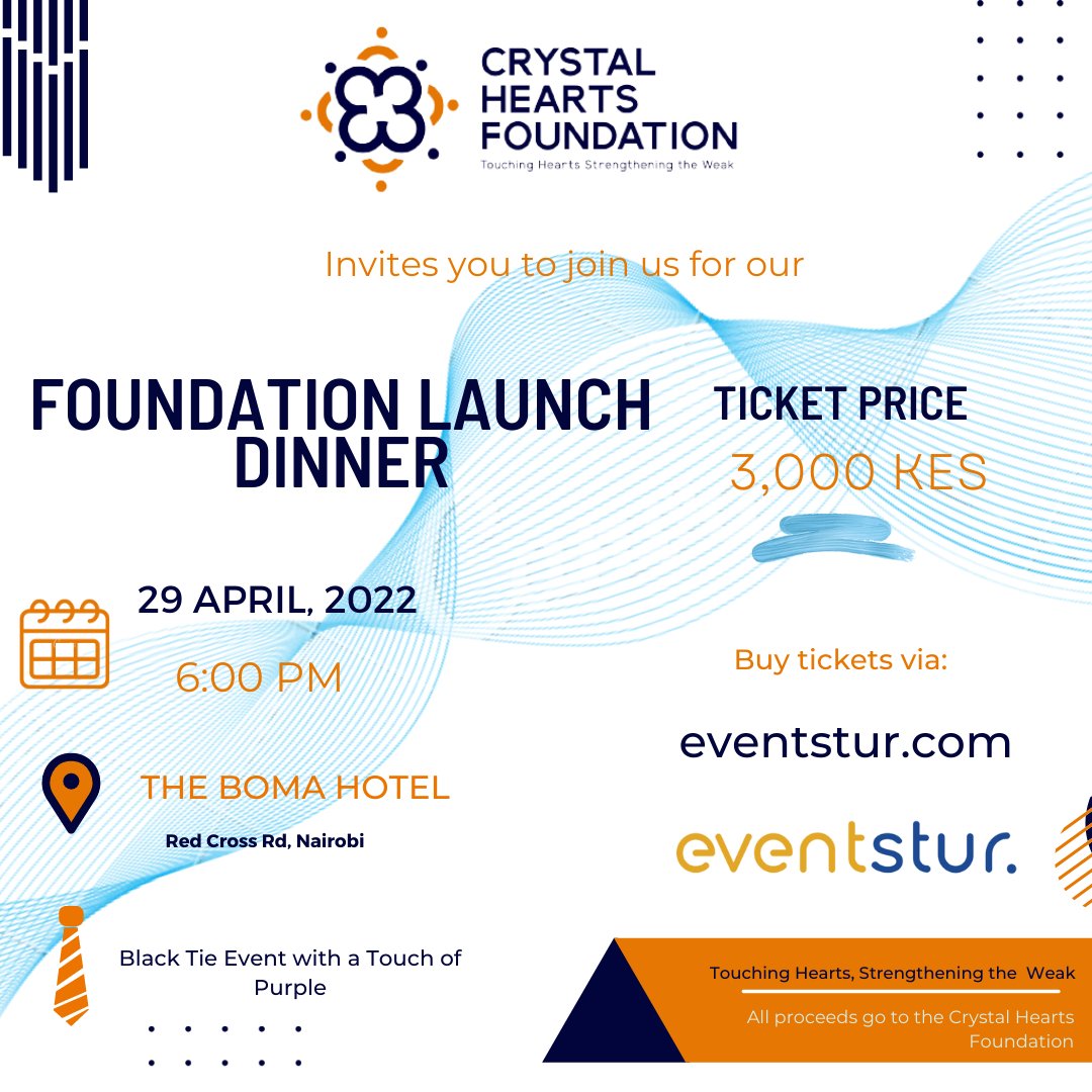 Crystal Hearts Foundation has been working towards our mission for the last 3 years and we are looking forward to having you join us as we celebrate the milestones so far and set new goals for the future during the foundation launch. 

Get your tickets: eventstur.com/event-details/…