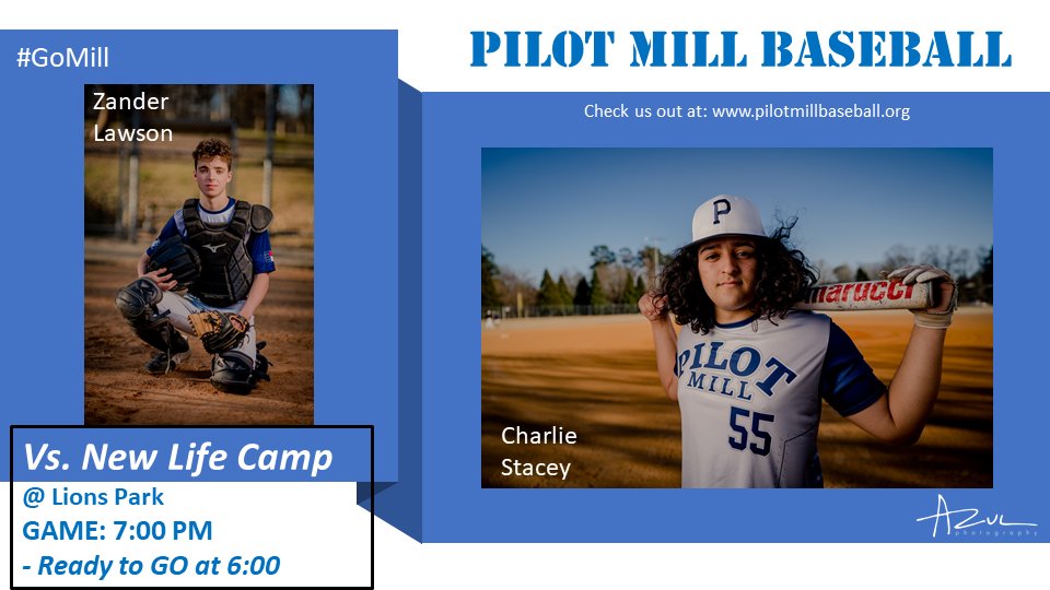 pilot_mill's tweet photo. Monday Night Baseball at Lions Park...
- Pilot Mill vs. New Life Camp
- 7PM Start | 6PM GO Time
#GoMill https://t.co/l283oGQLR7
