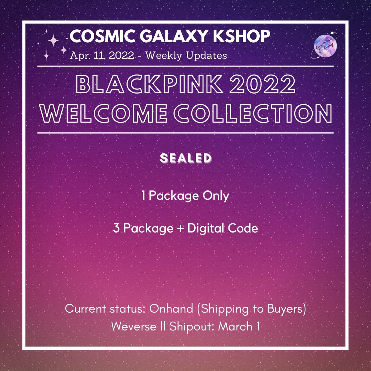 CGKShop's tweet photo. #CG_WeeklyUpdates
April 11, 2022 - Weekly Updates
🌟DICON PC 101: Custom Book
🌟Fromis_9 Hand Signed
🌟EN- Memories: Step 1
🌟BP WC22
💟For ongoing lapags:
check #/CG_Ongoing
💟For weekly proofs:
check #/CG_WeeklyProofs
💌DM for concerns and clarifications https://t.co/3x91iPz50R