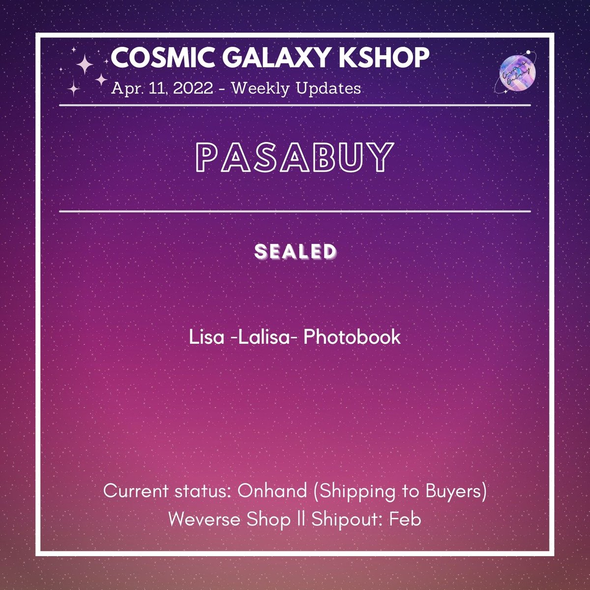 CGKShop's tweet photo. #CG_WeeklyUpdates
April 11, 2022 - Weekly Updates
🌟Pasabuy
🌟EN- D:S
🌟EN- GGP22
💟For ongoing lapags:
check #/CG_Ongoing
💟For weekly proofs:
check #/CG_WeeklyProofs
💌DM for concerns and clarifications https://t.co/SD9NfCAtjw