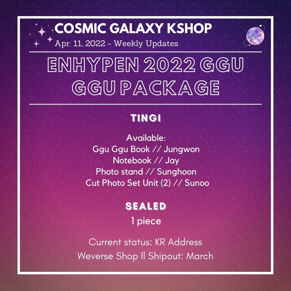 CGKShop's tweet photo. #CG_WeeklyUpdates
April 11, 2022 - Weekly Updates
🌟Pasabuy
🌟EN- D:S
🌟EN- GGP22
💟For ongoing lapags:
check #/CG_Ongoing
💟For weekly proofs:
check #/CG_WeeklyProofs
💌DM for concerns and clarifications https://t.co/SD9NfCAtjw