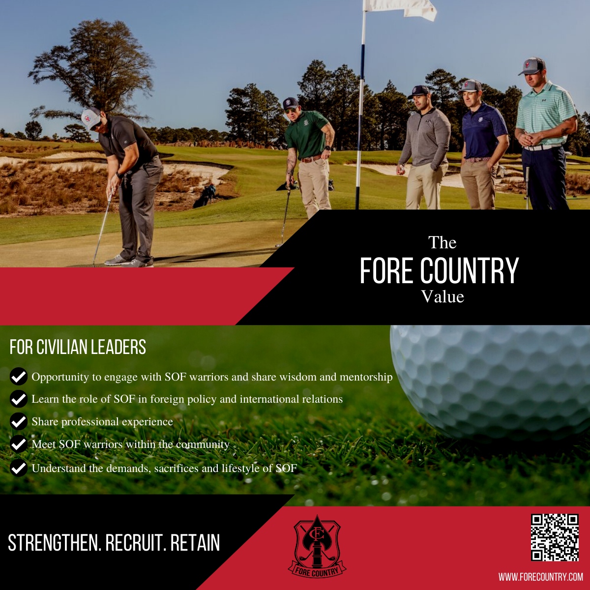 CountryFore's tweet photo. Special Operations Forces cannot be mass-produced. 

Partner with us for an exclusive Fore Country event today and learn about the training and experiences that Special Operations Forces service members undertake in the military. 

#SOF #SpecialOperations #Networking #Golf https://t.co/NEnsHjDnCt