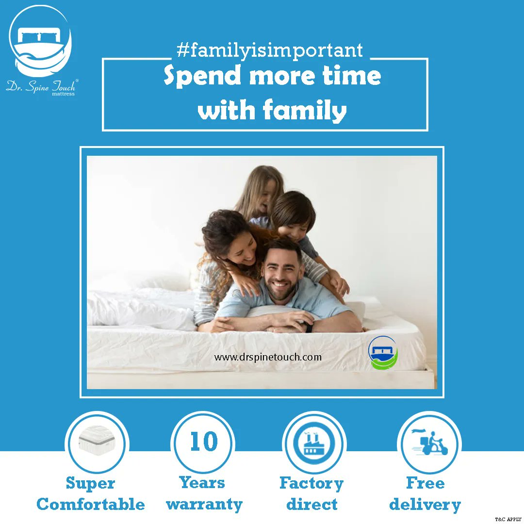 We deliver comfort & happiness😊 
Enjoy the comfort of Dr Spine Touch Mattress with your loved ones!

In this scorching heat stay home & spend quality time with your loved ones!

#drspinetouch #comfymattress #orthopaedicmattress #organicmattress #freedelivery #factorydirect