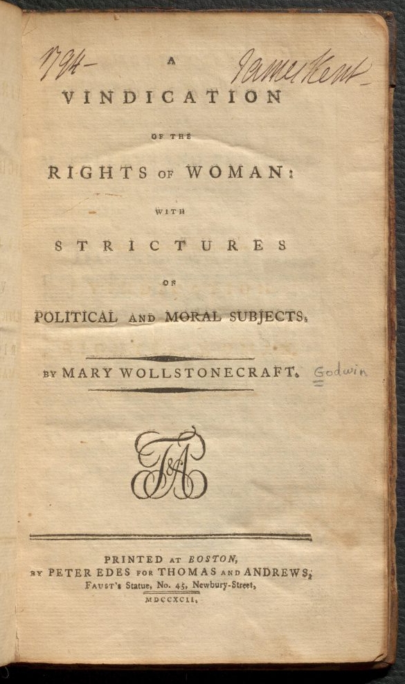 simpsonlibrary's tweet photo. Last month, SC&amp;UA spotlighted Mary Wollstonecraft and the 1st editions of her works we have in our Rare Books collection. #WomensHistoryMonth may “officially” be over this year, but it’s always the right time to recognize the contributions of women!  https://t.co/bJJNm6MDhG https://t.co/vYwR1i52Di