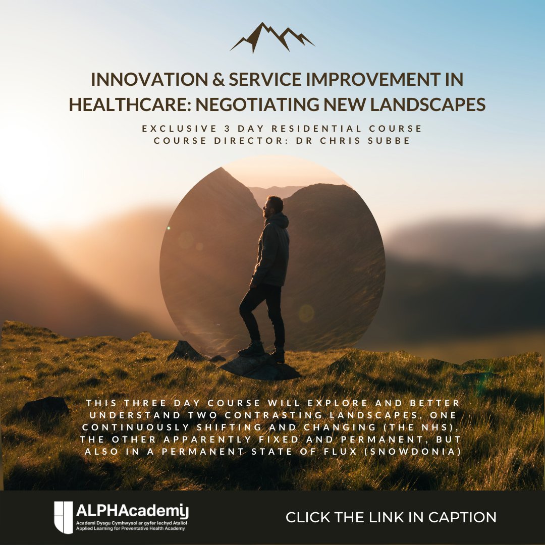 We welcome all those working in senior leadership positions in the health service to join us for this innovative course based in the breath-taking mountains in Snowdonia bit.ly/38HvFn0
#NHS #healthcare @HEIW_NHS <a href="/NHSWalesCollab/">NHS Wales Executive Networks and Planning</a> <a href="/RIIL_Wales/">NHS Wales Research, Innovation & Improvement Leads</a> <a href="/WelshConfed/">Welsh NHS Confederation</a> <a href="/TheDrMagazine/">The Doctor Magazine</a>