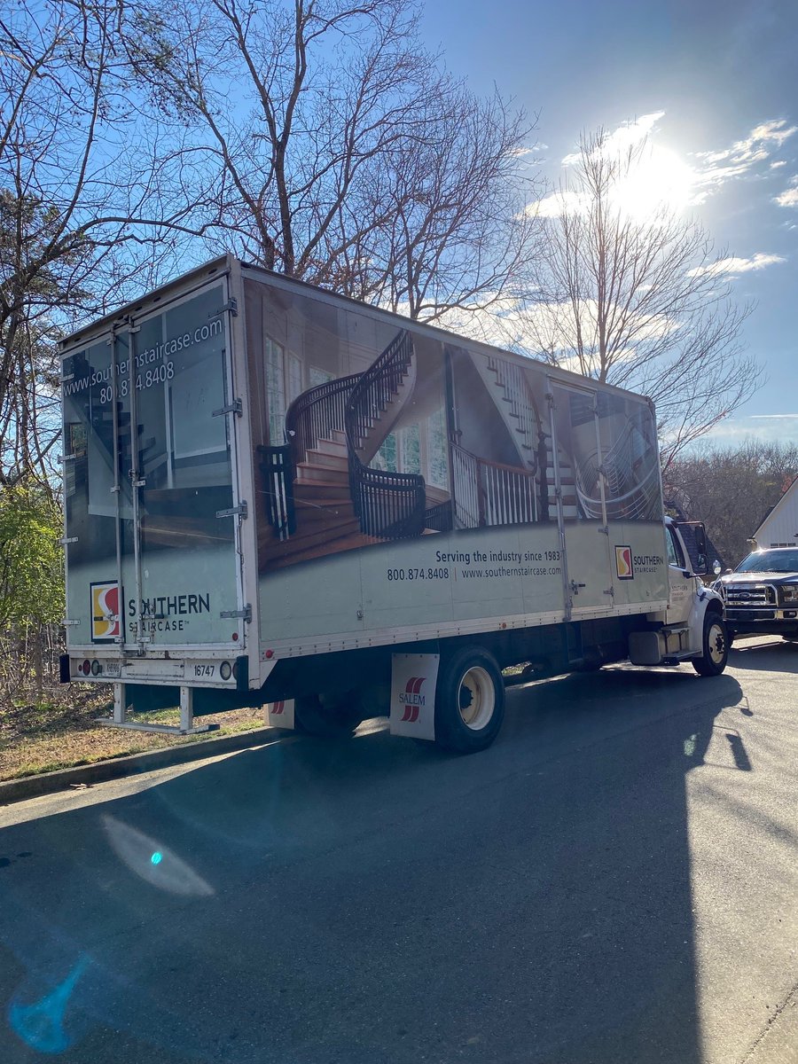 We love seeing our trucks out and about. It means someone is getting a beautiful #staircase installed.  
#stairdesign  
#architecture  
#architects  
#atlantaarchitects  
#architecturedesigns  
#homebuilders  
#customhomebuilders  
#atlantacustomhomes  
#interiordesign