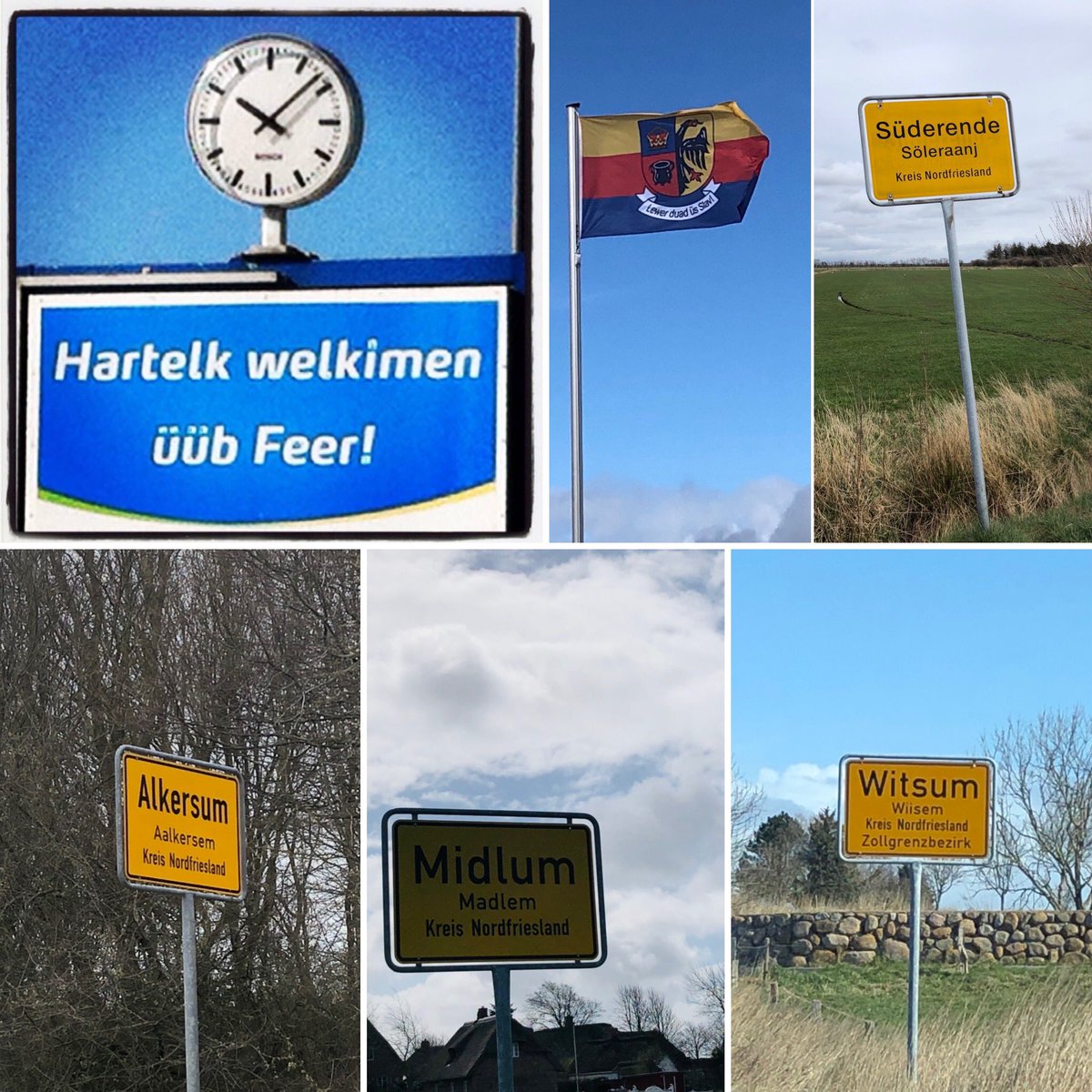ruth_kircher's tweet photo. #Frisian in the #LinguisticLandscape on Föhr. Notably, Süderende is the only village whose name doesn’t end in -um/-em (which indicates a settlement) because originally, it was “the southern part” of what is now the neighbouring village, Oldsum. #NorthFrisia #Feer #Fering https://t.co/kG5JvOnCx9