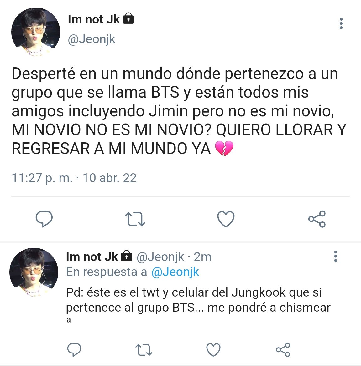Autumnpjjk's tweet photo. Desire —Mini Km Au 🌺

Dónde el J / K de un universo pararelo cambia de cuerpo con el J / K de nuestra realidad. https://t.co/sjIpdMen3O