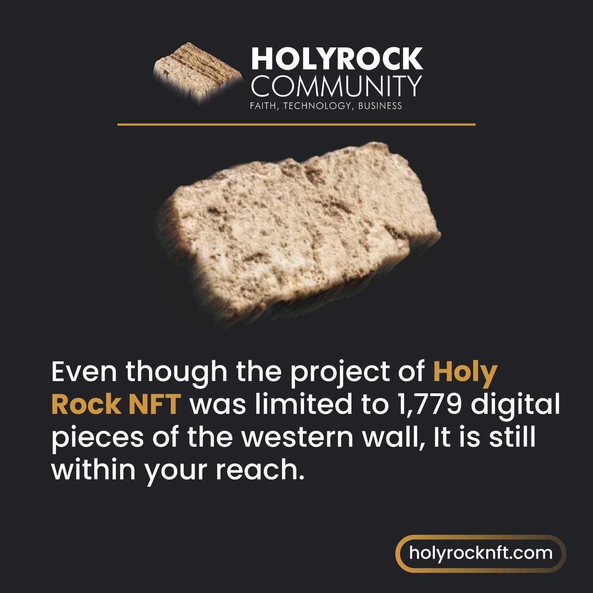 holyrocknft's tweet photo. Even though the project of #HolyRock🪨 #NFT was limited to 1,779 digital pieces of the western wall,
It is still within your reach. 🙌🏻

Unite yourself with this piece of history through the openseas. ✨

#NFTs #OpenSeaCommunity #OpenSea #Holyrock #HOLYROCKNFT #nft #Israel https://t.co/a4ll0RSkuQ