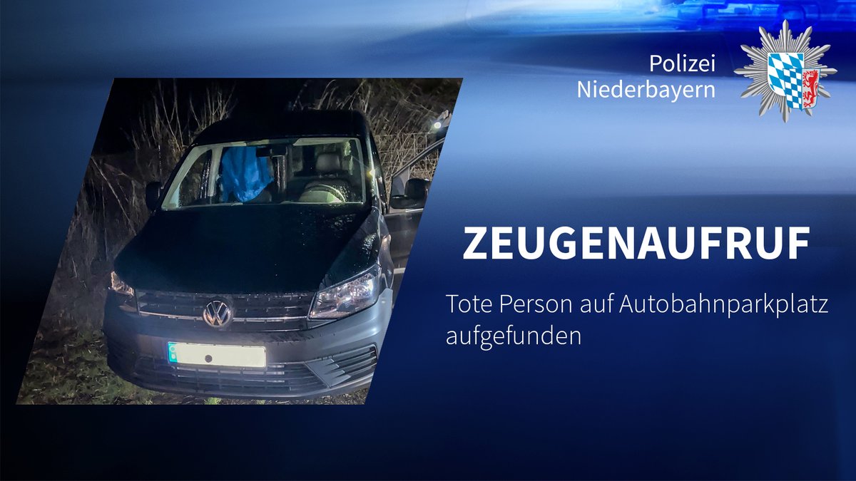 polizeiNB's tweet photo. #Zeugenaufruf
Am 6. Februar wurde eine tote Person auf einem Pendlerparkplatz bei #Metten an der #A3 gefunden. Die Kriminalpolizei #Deggendorf bittet um Hinweise aus der Bevölkerung. Alle Infos und die Fragen der Kripo findet Ihr hier👇
https://t.co/gXOuhfSJky
#WirFuerEuch https://t.co/ISDf4RQOhA
