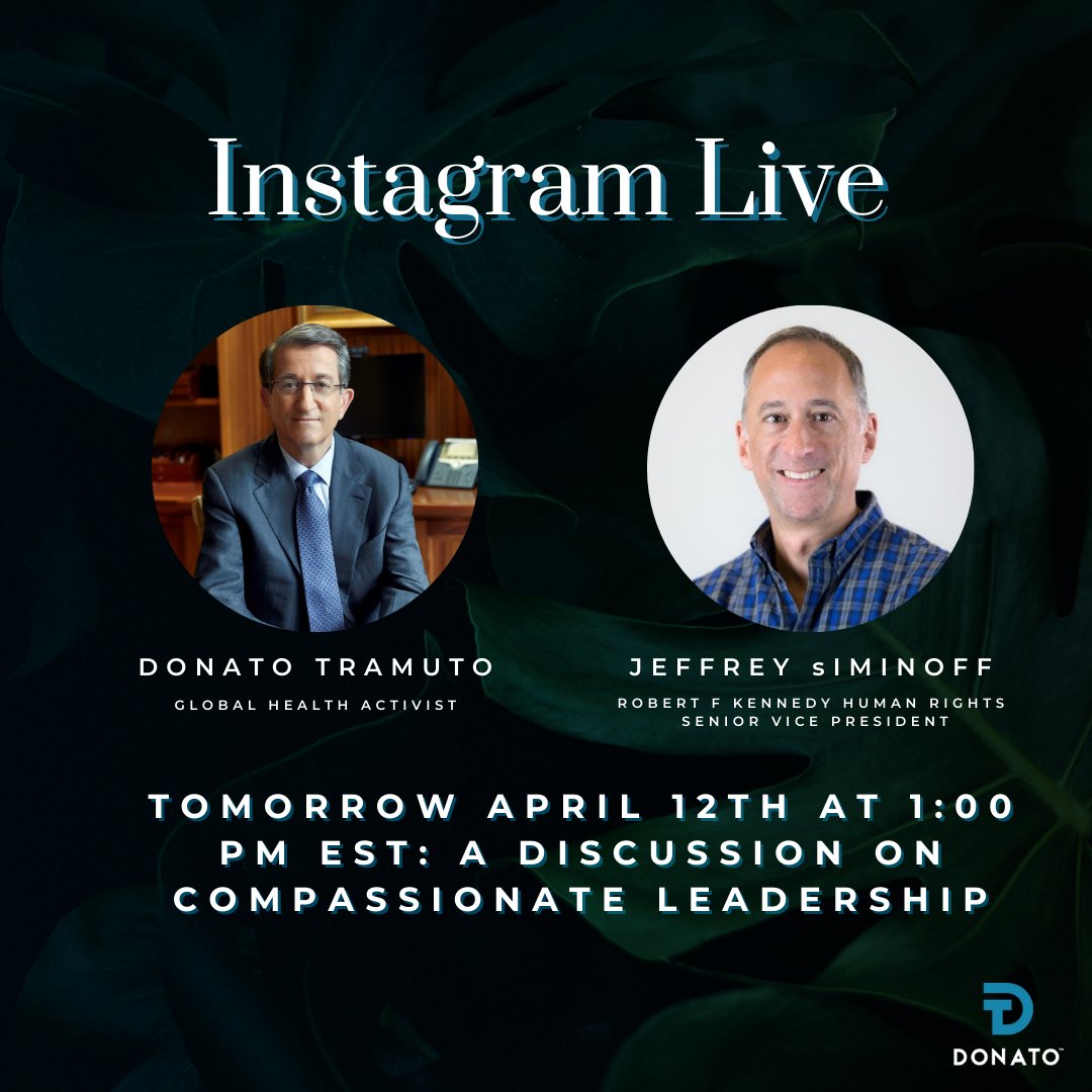 DonatoTramuto's tweet photo. Tune in tomorrow at 1:00 PM EST for an #InstagramLive with my good friend @jmsSanFran from @RFKHumanRights as we discuss #compassionateleadership and #TheDoubleBottomLineBook.
To watch, follow me on Instagram @donatotramuto.
https://t.co/6tIpvll1ob https://t.co/fyHye0CSdA