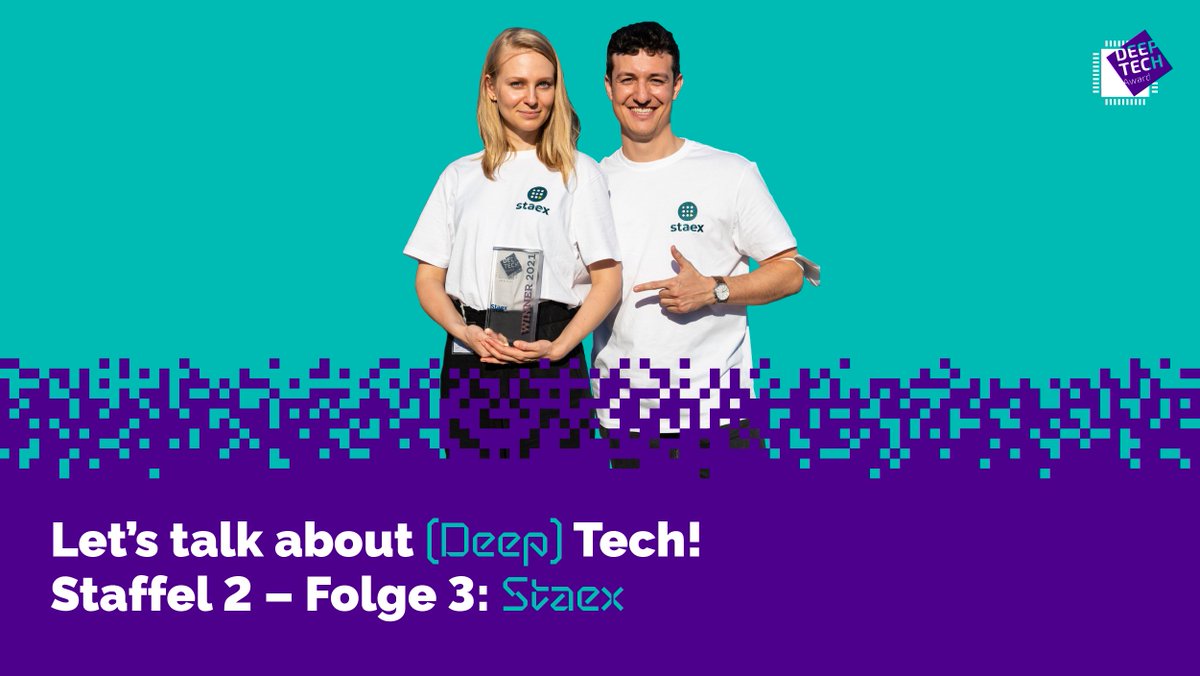 deeptechberlin's tweet photo. Unsere neueste Podcast-Folge ist da! 🙌 @geralbine spricht mit den Gründer:innen von @Staex_io, die den #DeepTechAward21 in der Kategorie #IoT #Industrie40 gewonnen haben. Wer hat schon reingehört? 🎧 Für alle anderen geht's hier lang: https://t.co/rhfch3St2H
#DeepTechBerlin https://t.co/SvWgBI2GUn