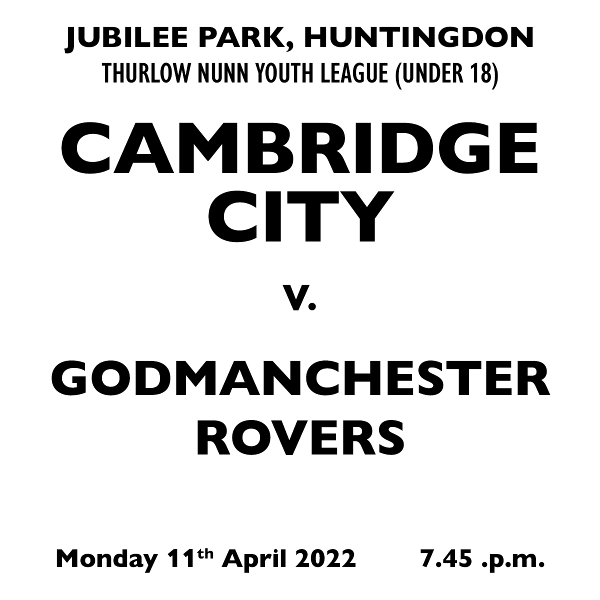 Cambridge City FC on Twitter "𝗨𝗡𝗗𝗘𝗥 𝟭𝟴 𝗦𝗘𝗔𝗦𝗢𝗡 𝗖𝗢𝗡𝗖𝗟𝗨𝗗𝗘𝗦 with a visit