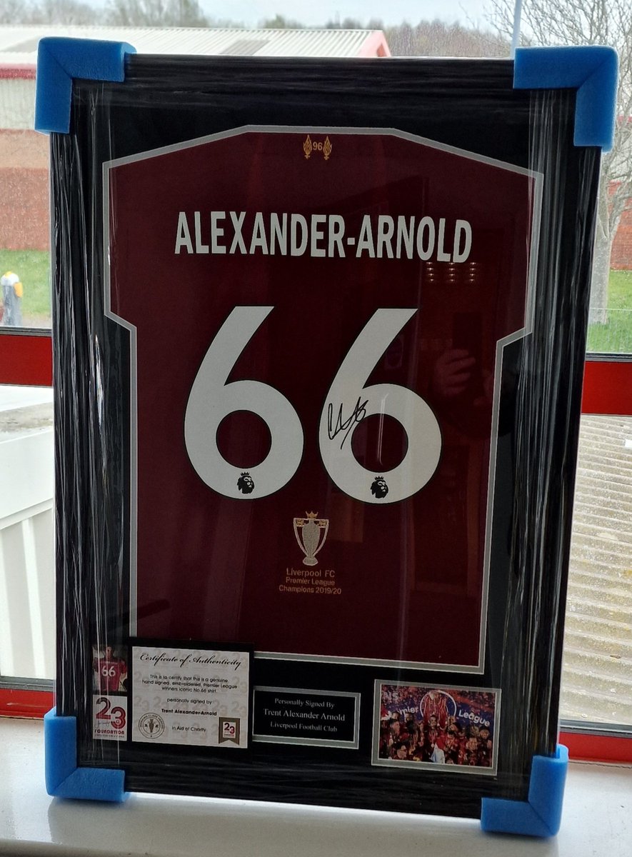 A huge 'THANKYOU' to @Carra23, Philly and the team at the @JC23Foundation for the wonderful signed @TrentAA shirt. We will use this at one of our upcoming fundraising events. #HelpUsToHelpOthers