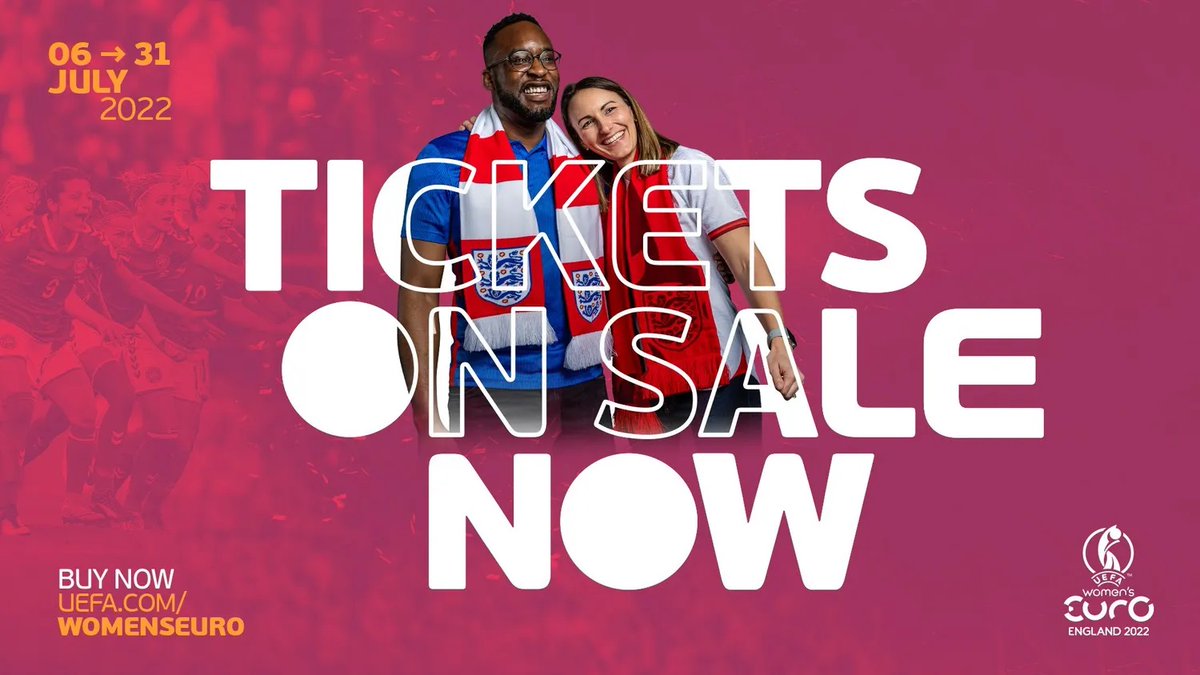 The #WEURO2022 Tickets are on sale now 🙌 Be part of this exciting tournament, coming to Brighton this summer.

Buy tickets now 👉 UEFA.com/womenseuro/tic…