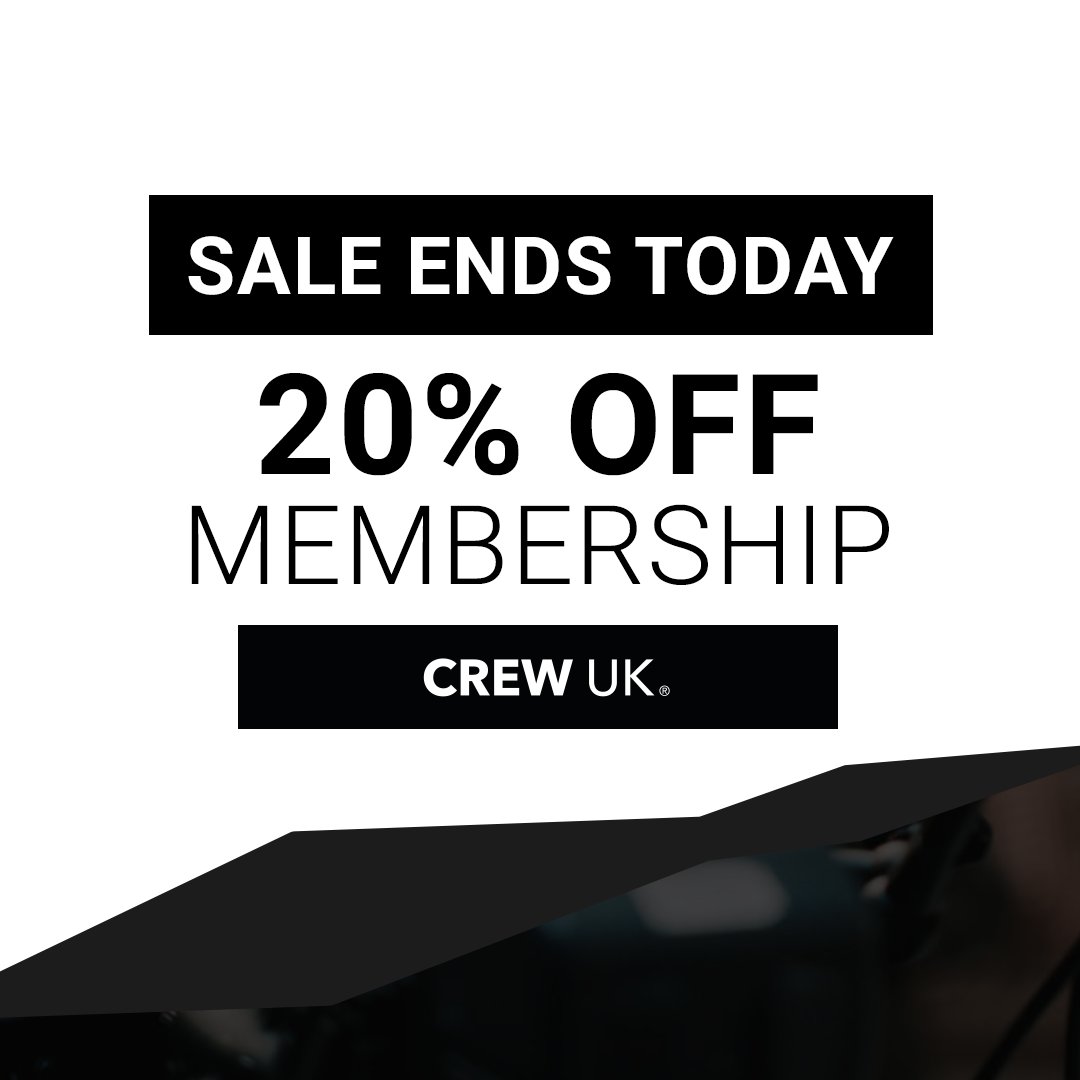 Don’t miss out on our 20% sale on all CREW memberships! Offer ends TONIGHT AT MIDNIGHT. 
We’re offering 20% off all memberships for seasoned film & TV crew, new talent and film & tv facilities.

#sale #promotion #crewuk #crewbristol #crewmanchester #crewbirmingham #filmcrew