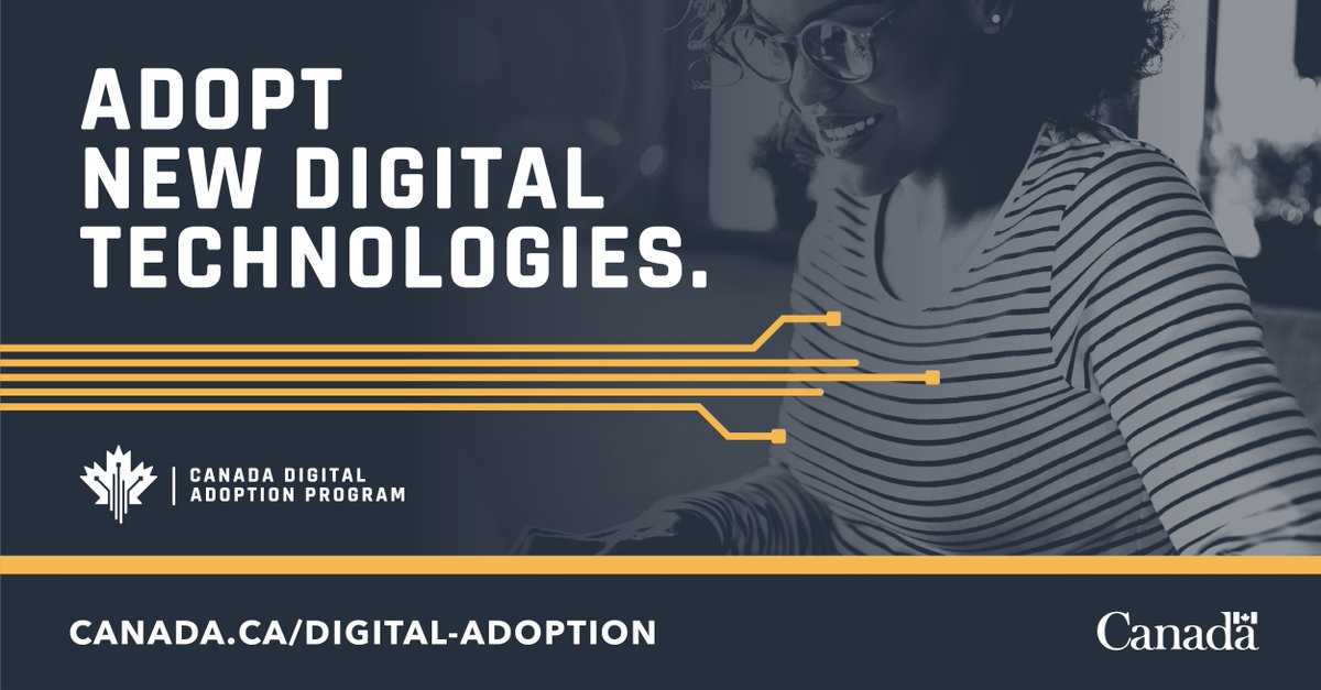DalInnovates's tweet photo. The Canada Digital Adoption Program CDAP Boost Your Business Technology #grant gives #SMEs access to digital experts, $15k to develop a digital adoption plan &amp; access to funded
work placements. 
Apply now. https://t.co/Hvxp3XI1uZ https://t.co/IW3IyvdUQp