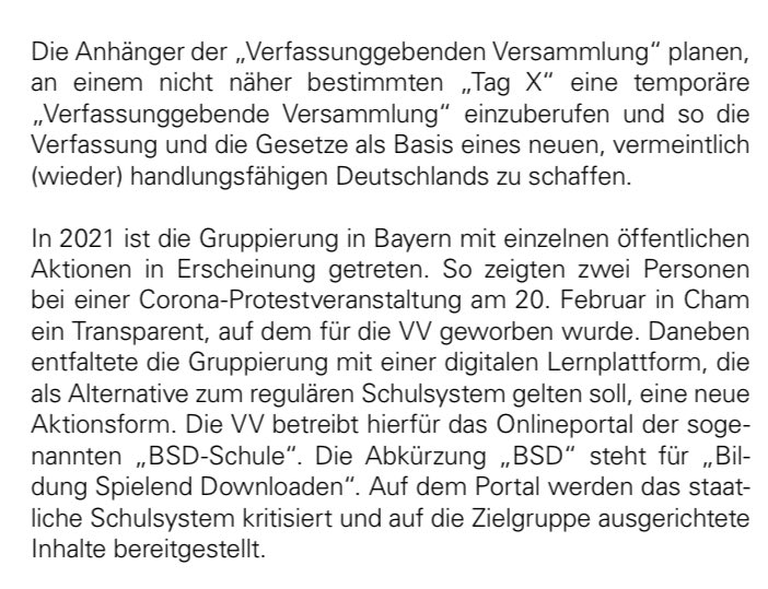 Simmerl19's tweet photo. Aus dem bayerischen #Verfassungsschutzbericht 2021
#VerfassunggebendeVersammlung #Reichsbürger #BfFuW #Straubing https://t.co/5d6pgeNqHz