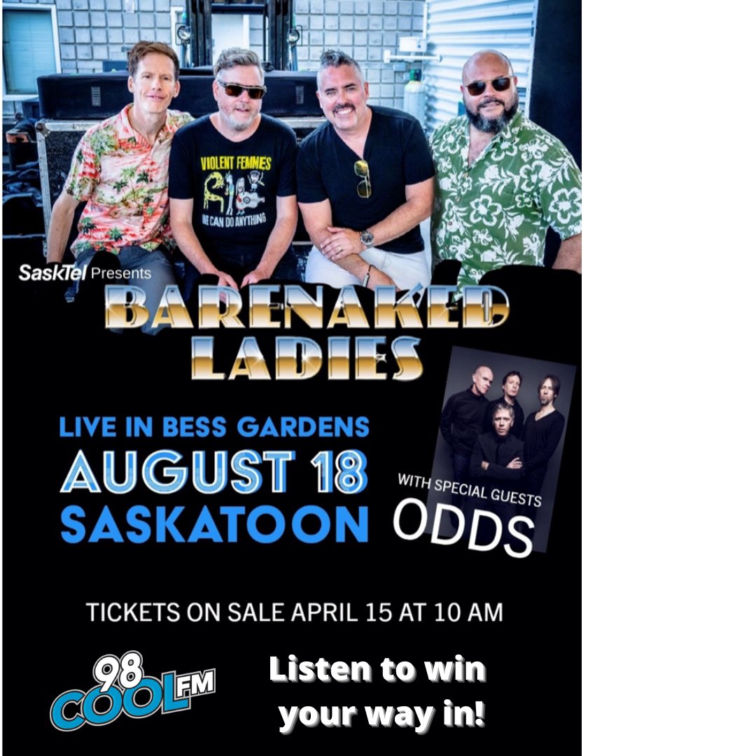 98COOLfm's tweet photo. Another cool concert coming to Saskatoon this summer! #winyourwayin #coolmornings #bnl #yxe #beattheboxoffice @SaskTelCtr https://t.co/ZSonFuYqoA