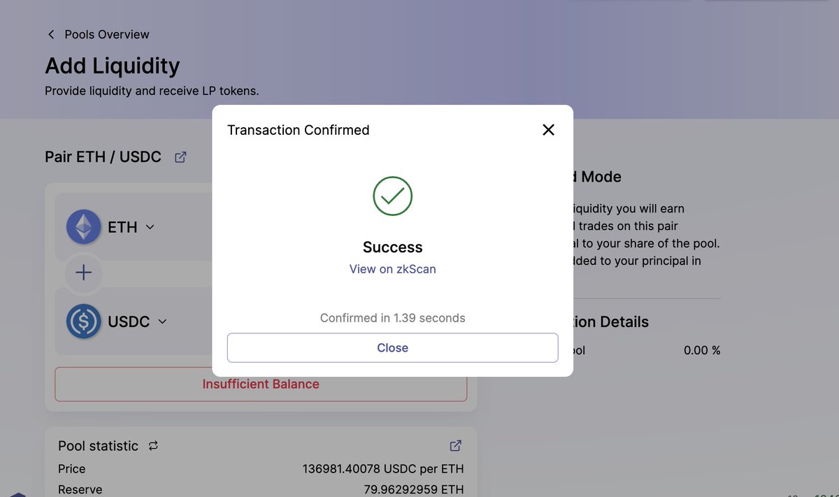 golldars2's tweet photo. Поучаствовал в тестнете проекта #SyncSwap . SyncSwap — это свапалка на zkSync 2.0.  Все работает быстро, ошибок нет. Данная сеть сейчас начинает развиваться, и этот проект может быть претендентом на основную свапалку сети, так что я решил попробовать. https://t.co/0jE9ruKKuf